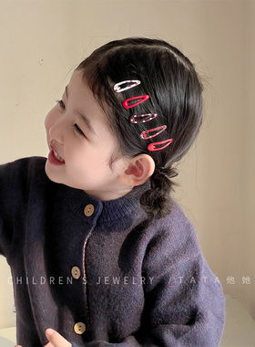 迷你小号可爱豹纹夹子发夹宝宝新年红波点碎发侧边夹子女童bb夹子
