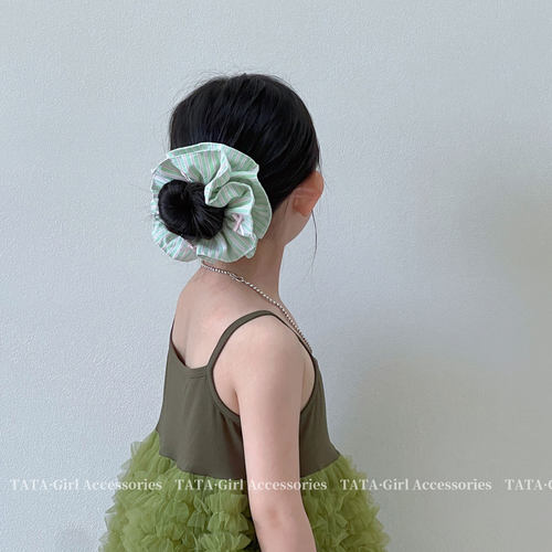 法式条纹多层大肠发圈女童