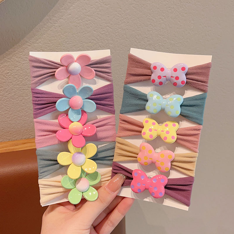 小女孩波点蝴蝶结发绳高弹力耐用不伤发橡皮筋女童头绳毛巾圈头饰