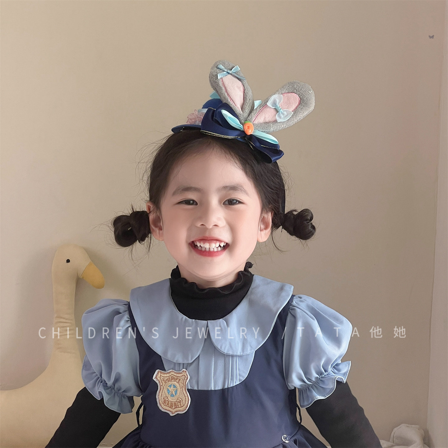 兔子警动物城官儿童发饰发夹宝宝可爱卡通飘带发卡女童小女孩头饰