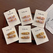 民国风女童新年织锦发夹掰掰夹儿童碎发夹对夹发卡头饰汉服刘海夹