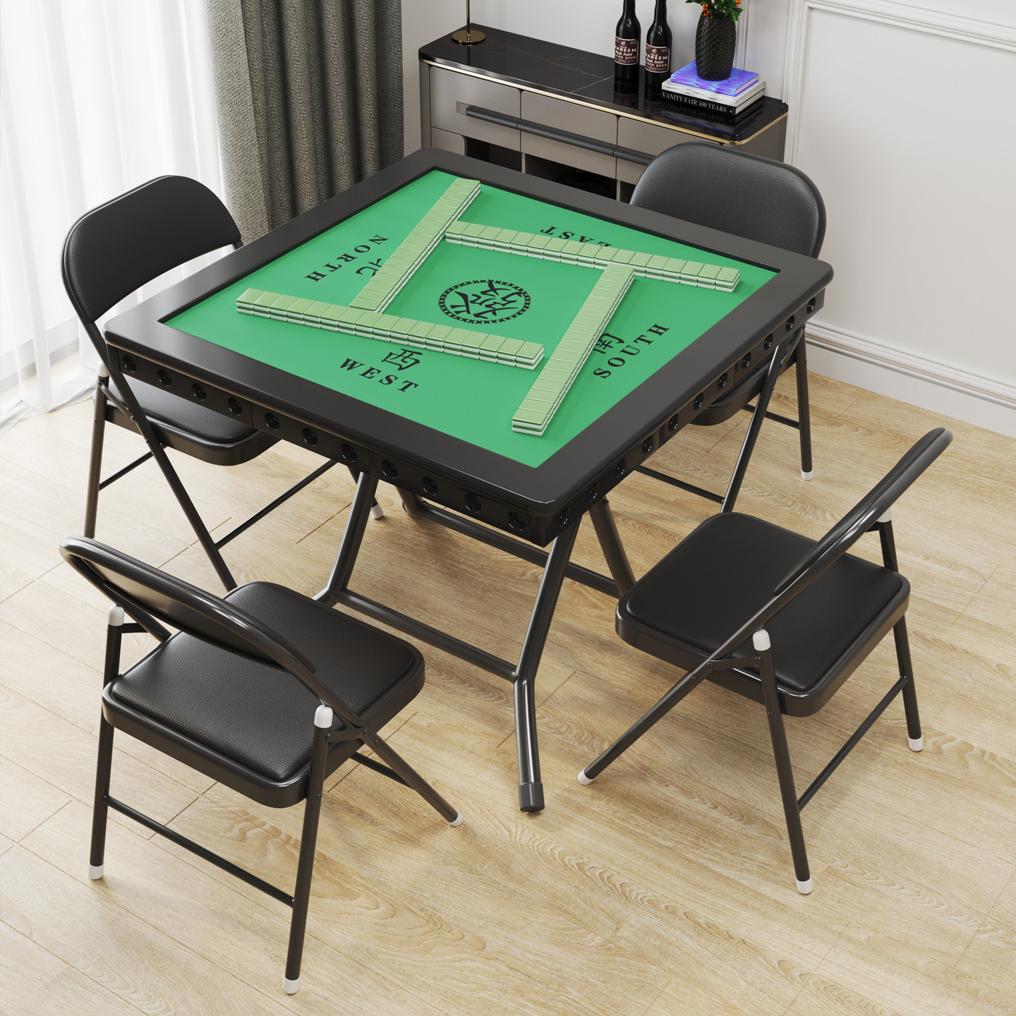 摺叠麻将桌面板小户型手搓四方桌家用手动棋牌室掼蛋专用打牌桌子