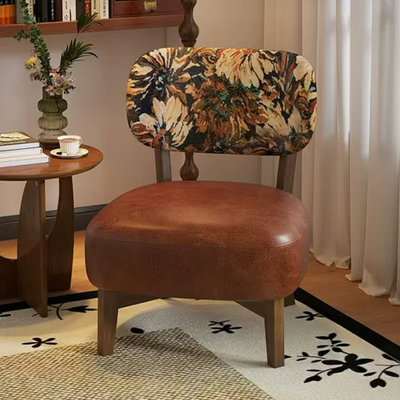 家用实木沙发椅复古风靠背椅子可