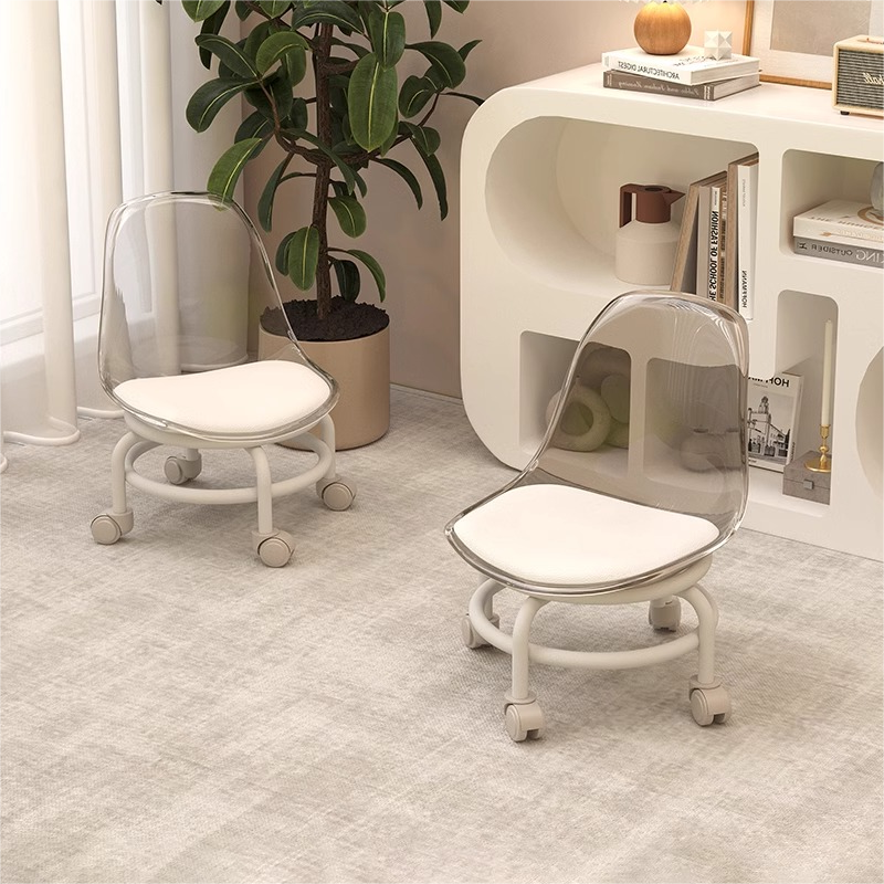 万向轮小凳子静音透明亚克力矮凳