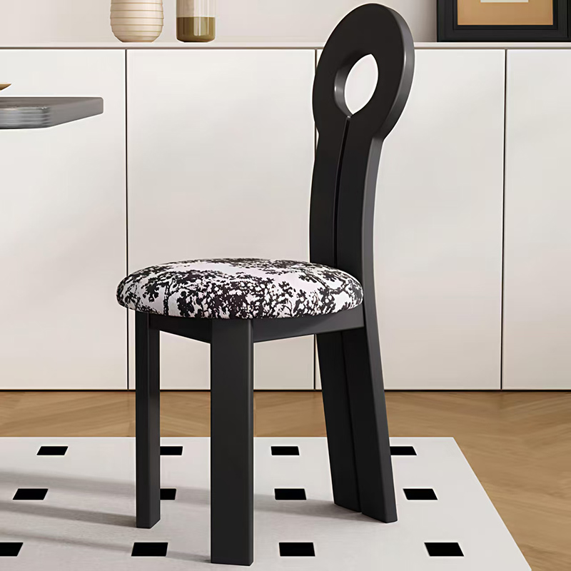 实木餐椅家用设计师创意靠背椅软包休闲 覆古凳子酒店商务洽谈椅