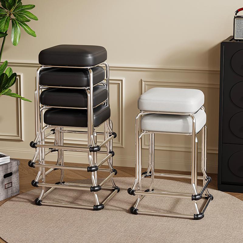 客厅小凳子高级感家用餐桌凳叠放