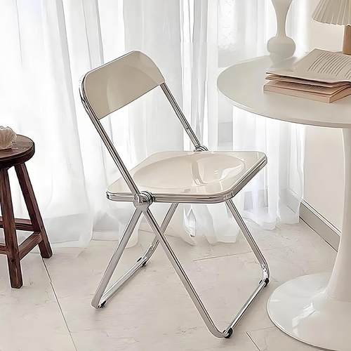 可折叠椅子透明亚克力凳子靠背