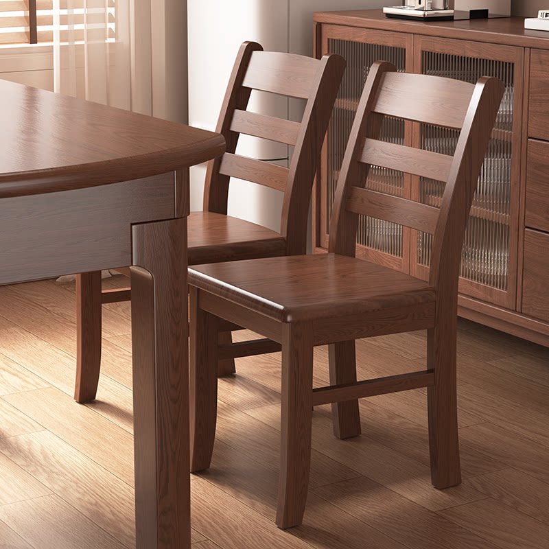 实木餐椅家用餐厅吃饭凳子餐桌椅休闲洽谈椅餐饮商用靠背木头椅子