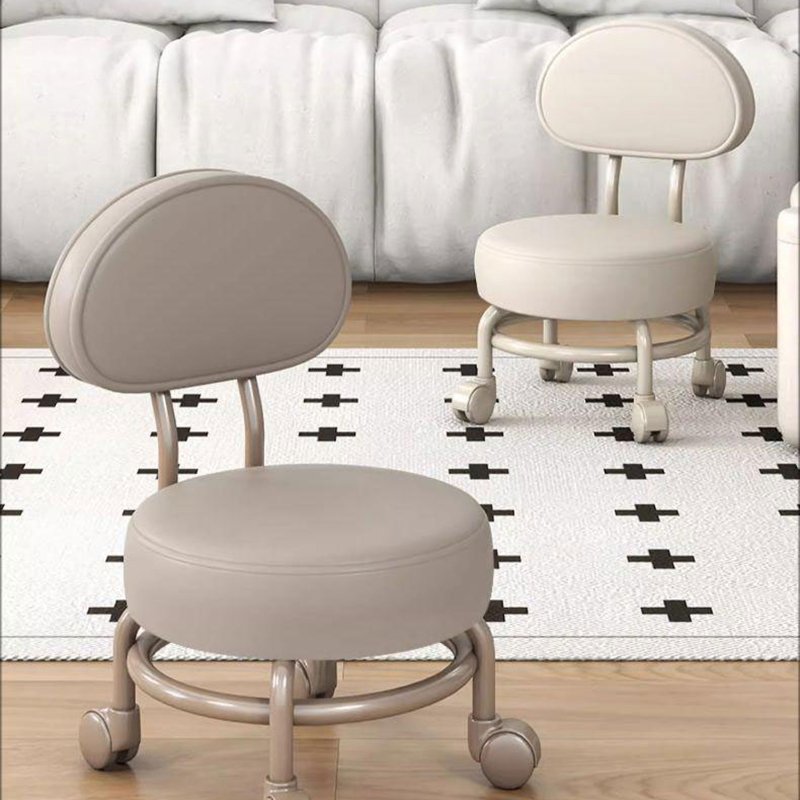 万向轮小凳子家用靠背椅静音滑轮矮凳可移动客厅板凳结实创意坐凳