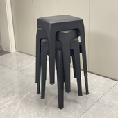 凳子家用结实耐用加厚方凳软包可叠放塑料胶凳现代简约餐桌高板凳