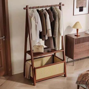 实木落地式 挂衣架卧室衣架衣服置物架客厅衣帽架玄关衣帽间挂包架