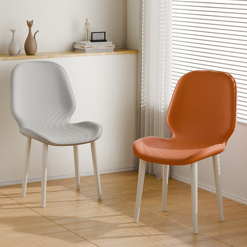 万虎奶油风餐椅加厚皮革软弹海绵