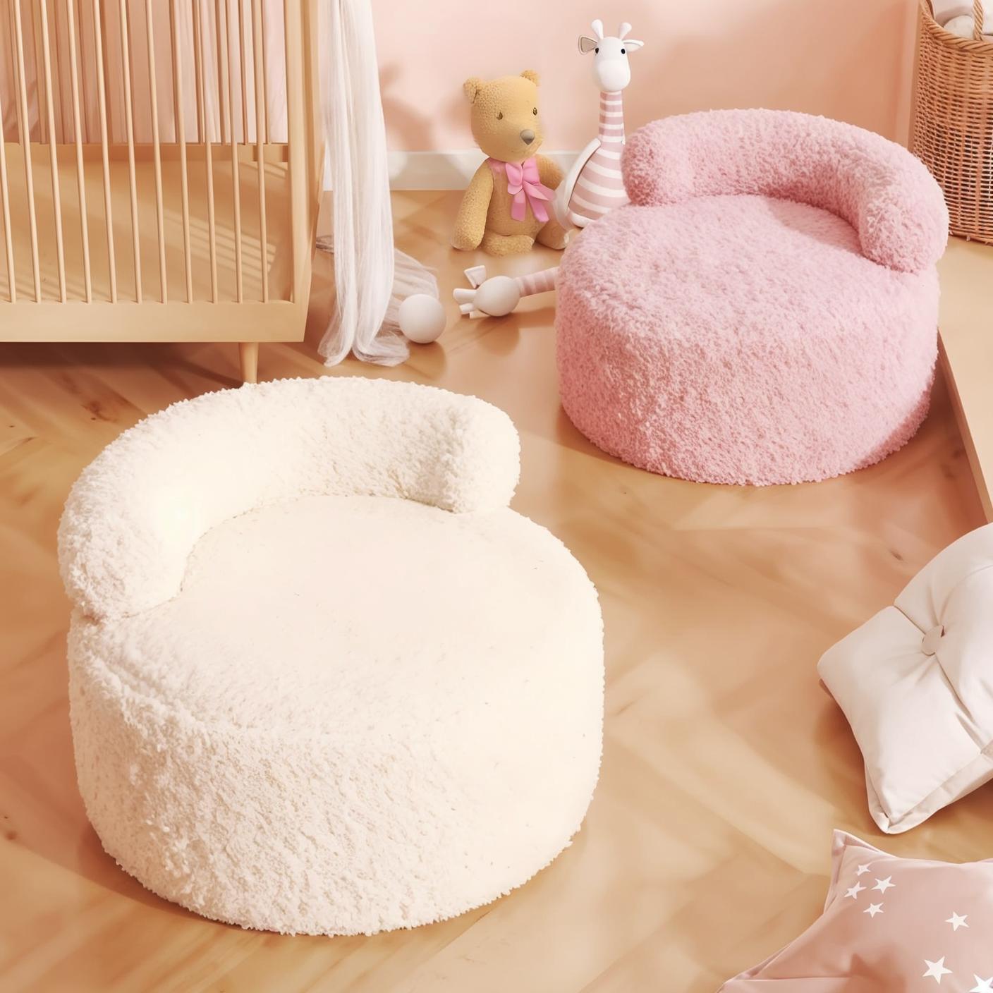 奶油风小凳子家用矮凳客厅羊羔绒