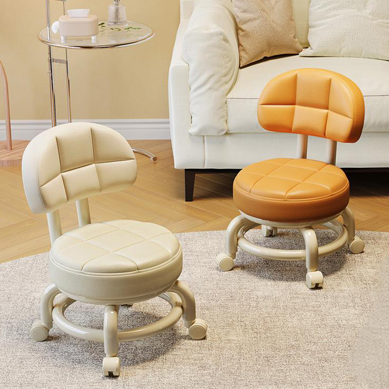 万向轮小凳子带轮可移动靠背椅子