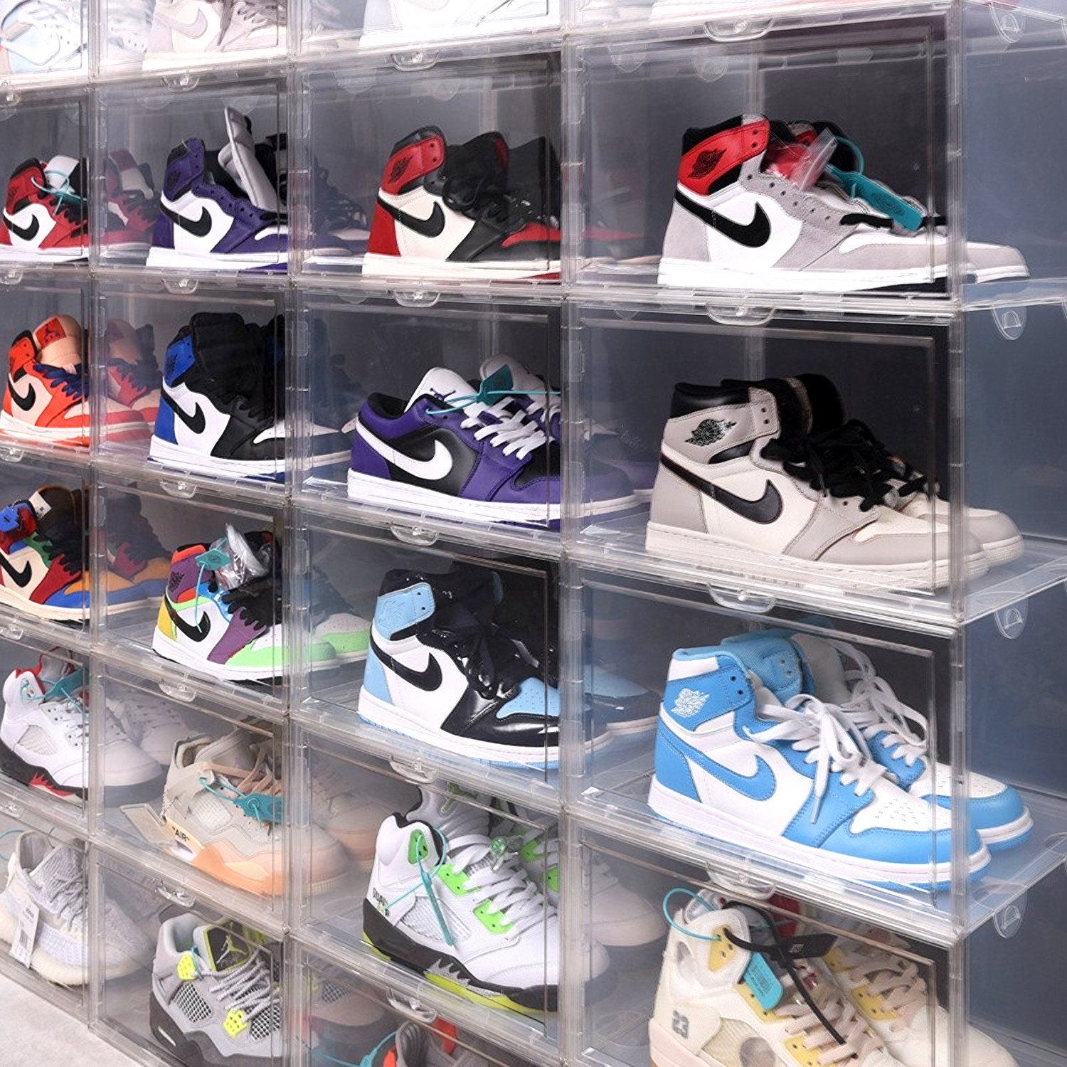 aj鞋盒鞋子收纳盒防氧化透明鞋柜简易篮球鞋展示盒省空间收纳神器