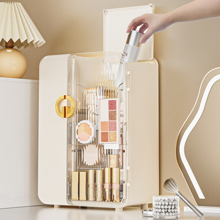 化妆品收纳盒桌面高级感抽屉式透明带盖护肤品梳妆台置物架整理盒