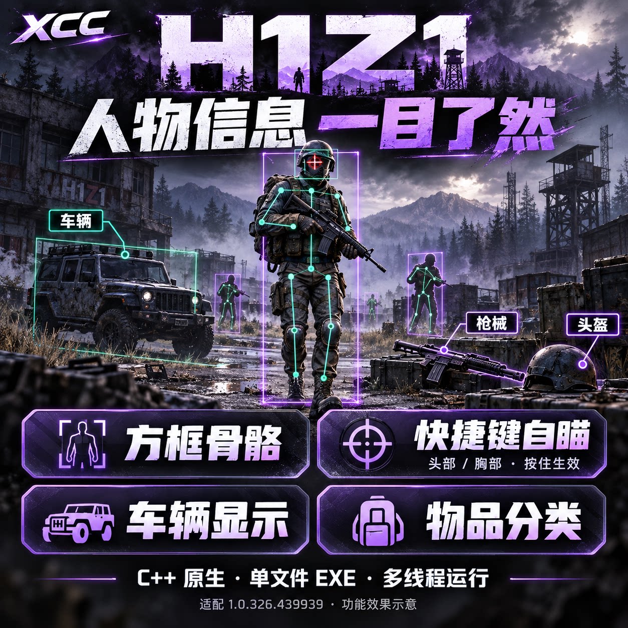 H1Z1辅助科技/ROTK/全功能追踪/稳定大号/魔术喷/主播同款