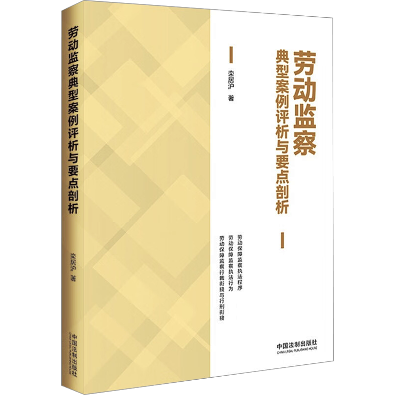 劳动监察典型案例评析与要点剖析 栾居沪 著 司法案例/实务解析社科 新华书店正版图书籍 中国法制出版社
