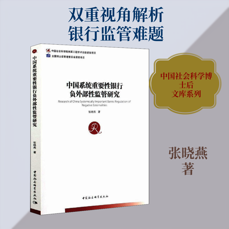 中国系统重要性银行负外部性监管研究 张晓燕 著 金融经管、励志 新华书店正版图书籍 中国社会科学出版社