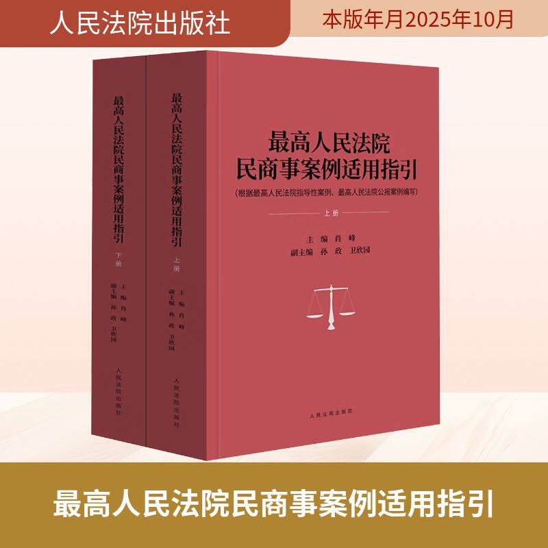 最高人民法院民商事案例适用指引 肖峰 主编;孙政,卫欣园 副主编 编 法学理论社科 新华书店正版图书籍 人民法院出版社