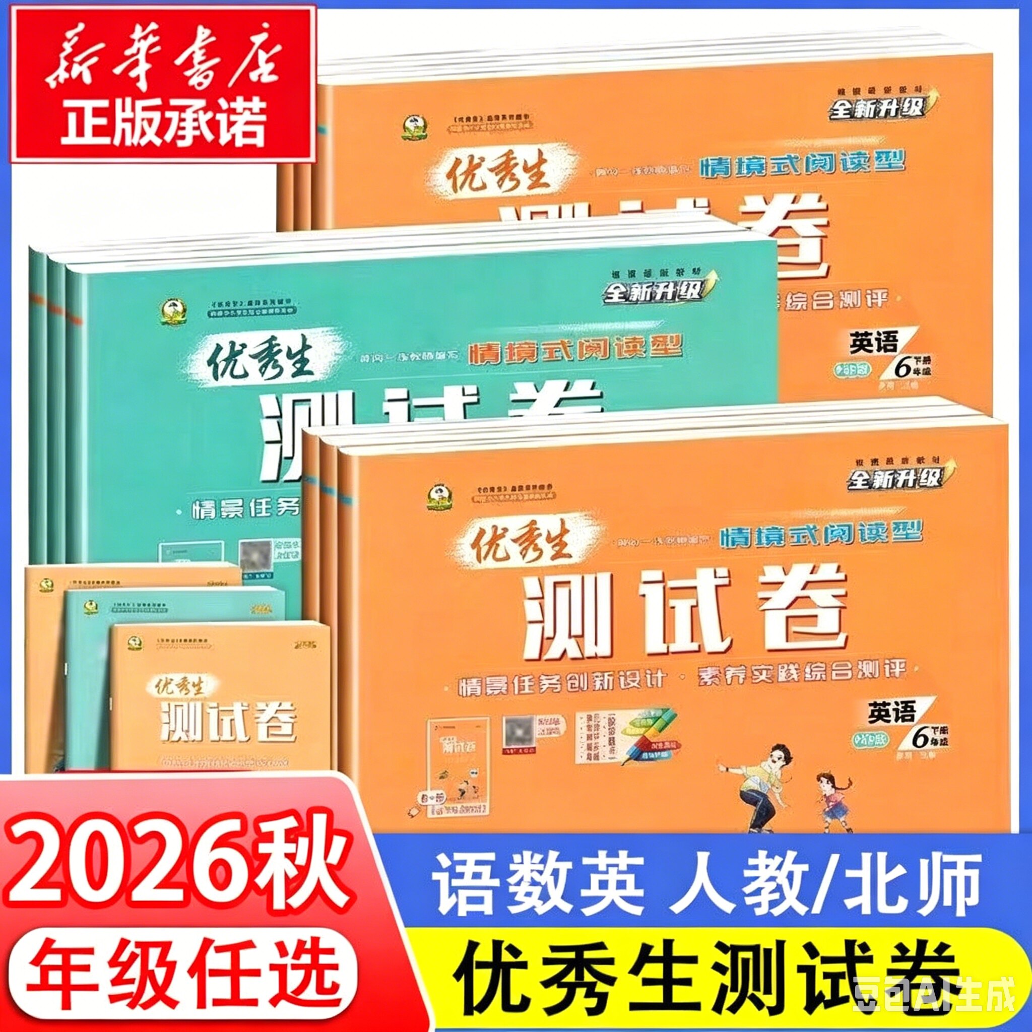 【2026秋新版】优秀生测试卷人教版小学数学一二三四五六年级下册语文数学英语人教版同步练习册RJ版小学教辅新华书店官方正版