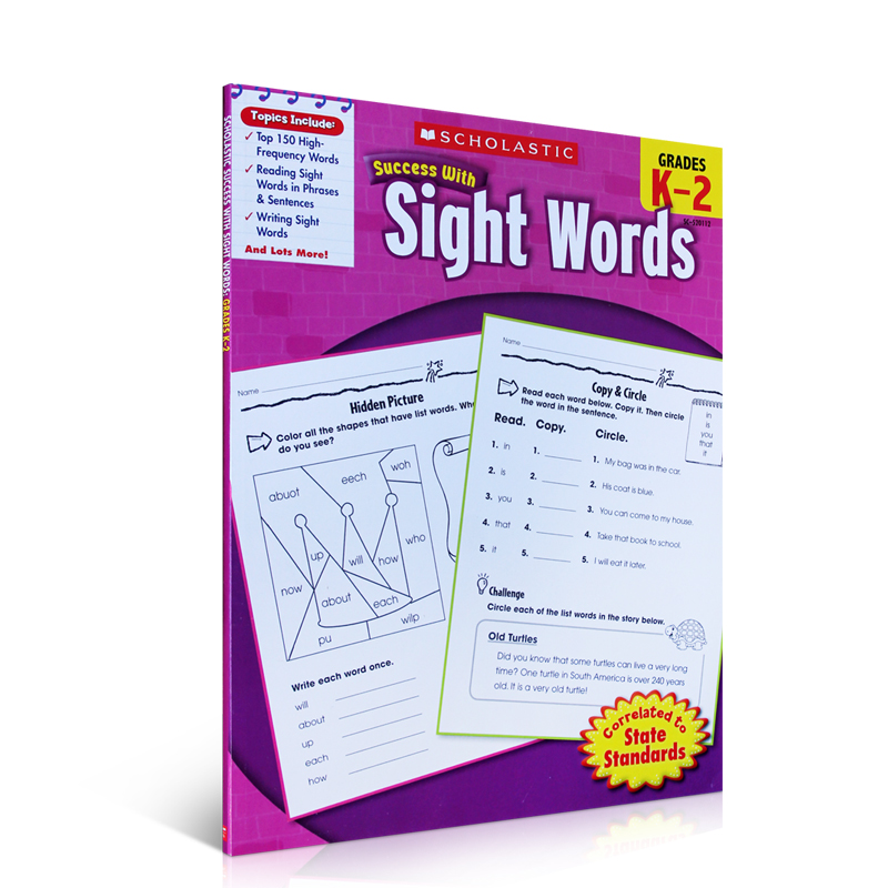 Scholastic Success with Sight Words Workbook 学术成功与视线单词 Karen Baicker 著 进口教材/考试类/工具书类原版书外版书
