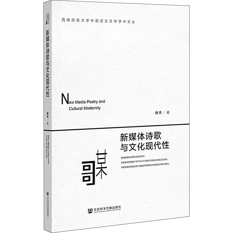 新媒体诗歌与文化现代性 徐杰 著 文学理论/文学评论与研究文学 新华书店正版图书籍 社会科学文献出版社