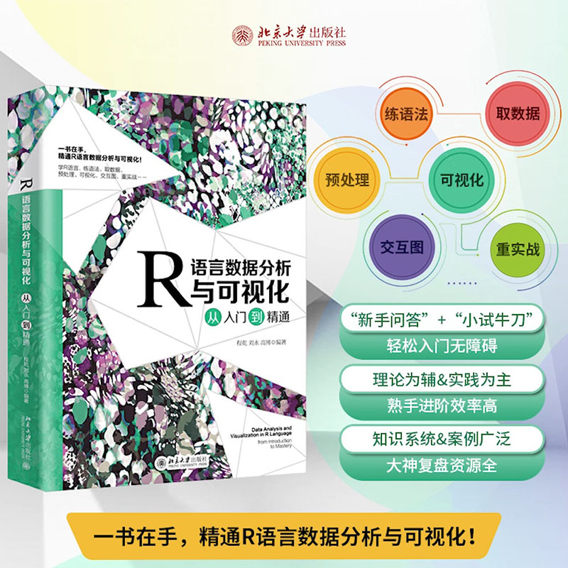 R语言数据分析与可视化从入门到精通 程乾,刘永,高博 编 程序设计（新）专业科技 新华书店正版图书籍 北京大学出版社图片