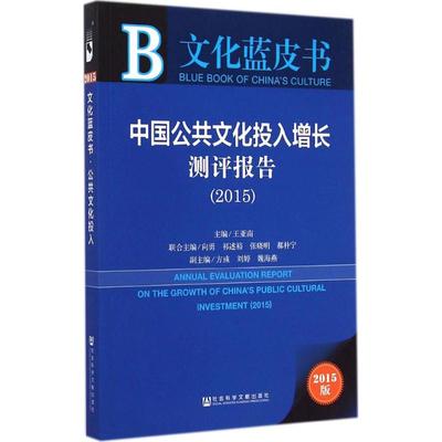 中国公共文化投入增长测评报告(2015)2015版 王亚南 主编 著作 社会科学总论经管、励志 新华书店正版图书籍 社会科学文献出版社
