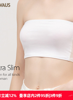 DBS莫代尔防走光抹胸网纱拼接打底横胸无肩带黑色短款裹胸VS38A