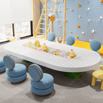 儿童玩具桌椅组合阅读培训接待娱乐商场游乐场积木颗粒异形桌椅