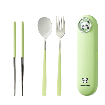 科巢便携餐具收纳盒一人上学专用