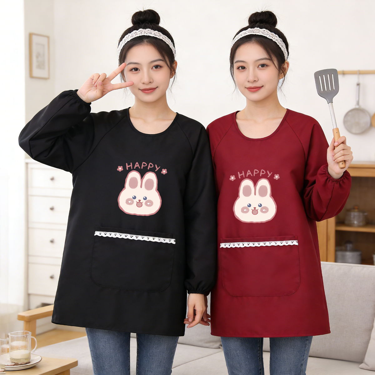 爆款舒适围腰成人短款耐穿围裙耐脏防油厨房做饭罩衣餐饮工作服女,家庭/个人清洁工具,围裙,淘宝优惠券,粉丝福利购,淘宝优惠卷