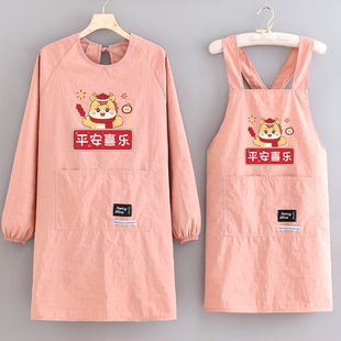 围腰防泼水成人耐穿围裙防油干活厨房做饭餐饮罩衣外穿工作服男女