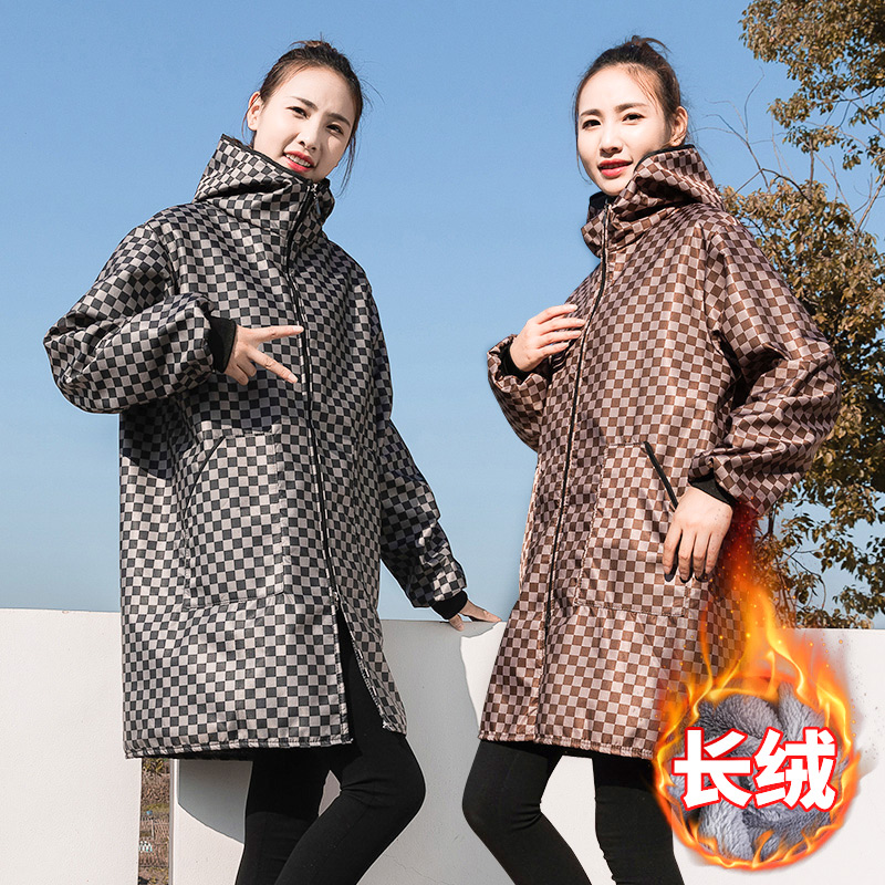 冬季爆款加厚长绒户外围裙