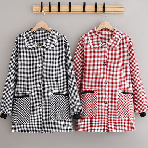 洋气穿衣长袖系扣围裙家用厨房