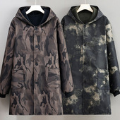 仓库搬运物流外穿长袖 冬季 劳保服加绒大褂汽修工作服保暖男装 罩衣