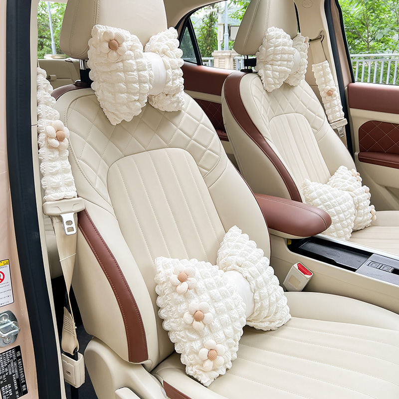 可爱气质花汽车头枕腰靠垫一对