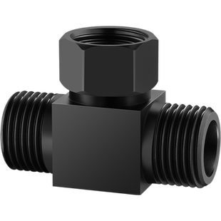 全铜活接三通阀一分二路开关分流器转接头4分水管龙头配件黑色款