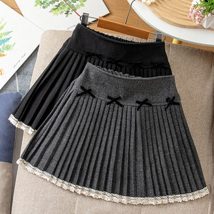 女童百褶裙秋冬外穿韩版学院风短裙儿童学院风洋气中大童冬季裙子