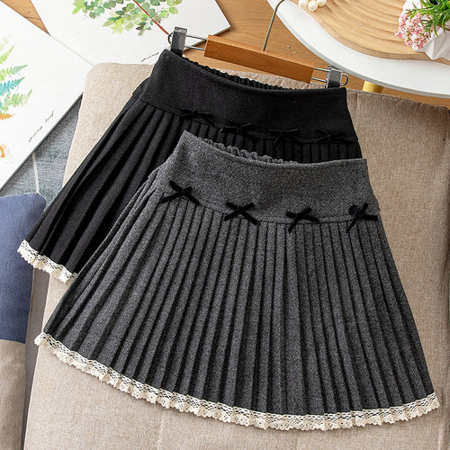 女童百褶裙秋冬外穿韩版学院风短裙儿童学院风洋气中大童冬季裙子