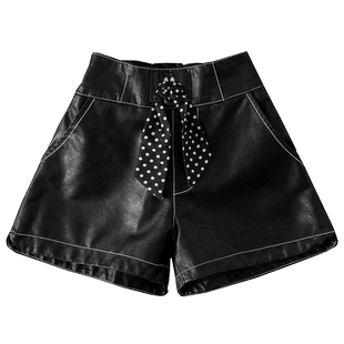 女童皮短裤2025新款儿童装秋冬季外穿洋气靴裤百搭女孩pu皮裤子