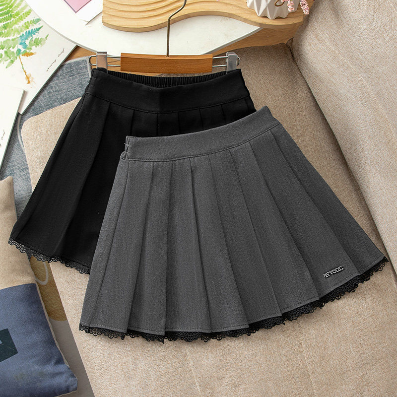 女童半身裙百褶裙春秋2025新款儿童洋气韩版女孩秋装蕾丝边短裙子,童装/婴儿装/亲子装,半身裙,淘宝优惠券,粉丝福利购,淘宝优惠卷