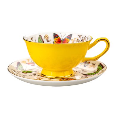 国涛骨瓷蝴蝶咖啡杯碟套装
