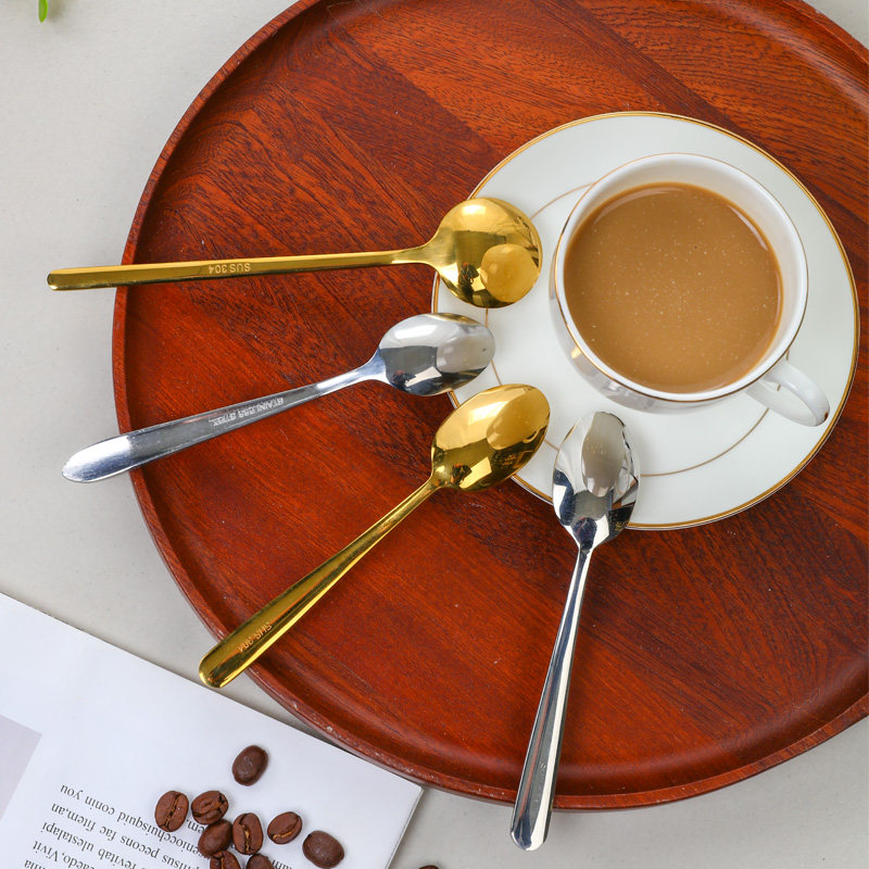 咖啡搅拌勺10个装304不锈钢甜品勺水果酸奶西餐圆头宝宝小勺瓷勺,餐饮具,咖啡勺,淘宝优惠券,粉丝福利购,淘宝优惠卷