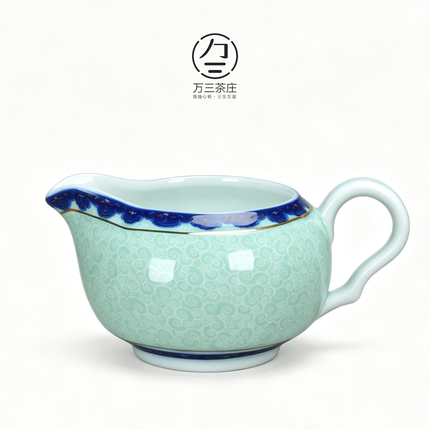 青花瓷青瓷公道杯中式复古陶瓷分茶器茶海公杯茶具配件分茶器