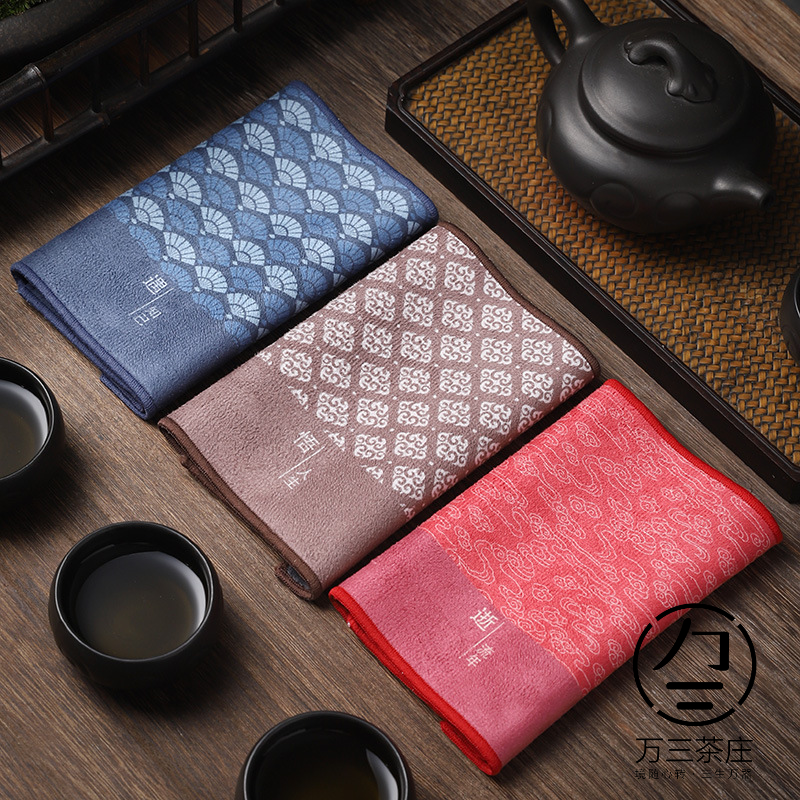双面绒中式国画加厚禅意吸水日式茶席巾桌布养壶干泡茶巾茶道配件