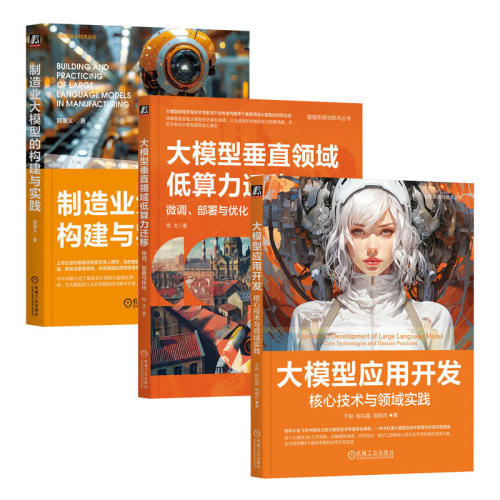 【套装3册】大模型应用开发：核心技术与领域实践+大模型垂直领域低算力迁移：微调、部署与优化+制造业大模型的构建与实践 正版