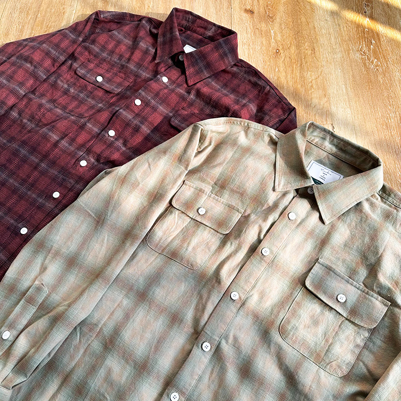 格纹纯棉camdrce衬衫长袖