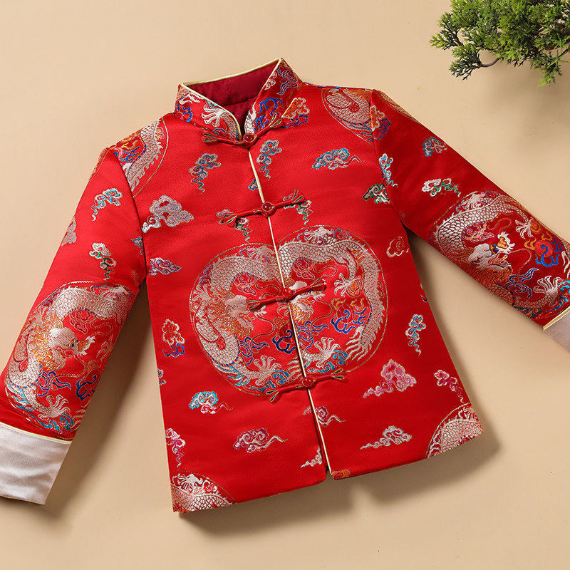 男童唐装拜年服中国风旗袍新年衣服儿童过年春节少爷中式加棉冬季